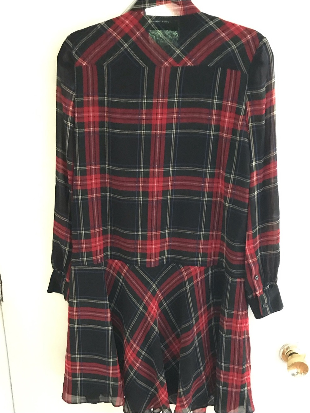 Ralph Lauren Red and Black Plaid Long-Sleeve Dress